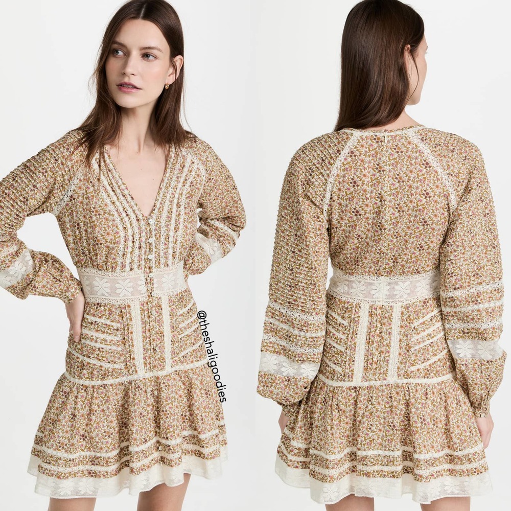 VERONICA  BEARD Addilyn Dress Floral Lace Trim Mini - Picture 3 of 10